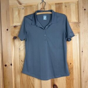 Callaway Golf Opti-Dri Women's L Polo Shirt Charcoal Gray Textured PIMCO Logo